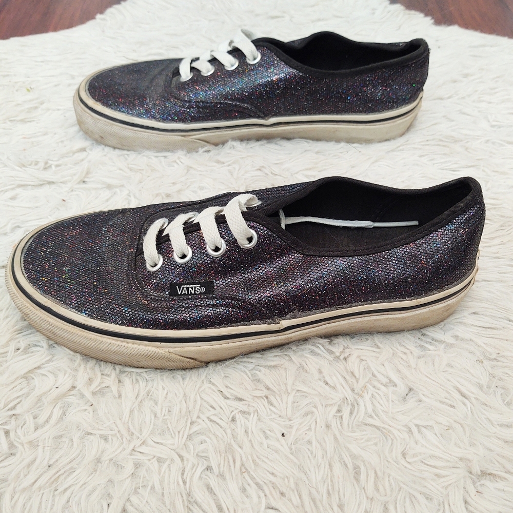 Vans Authentic Black Rainbow Glitter Sneakers - image 3